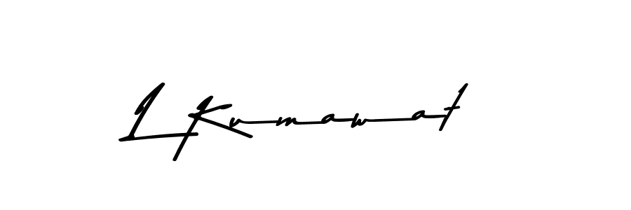 Make a beautiful signature design for name L Kumawat. With this signature (Asem Kandis PERSONAL USE) style, you can create a handwritten signature for free. L Kumawat signature style 9 images and pictures png