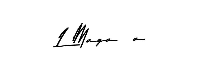 The best way (Asem Kandis PERSONAL USE) to make a short signature is to pick only two or three words in your name. The name L Magaña include a total of six letters. For converting this name. L Magaña signature style 9 images and pictures png