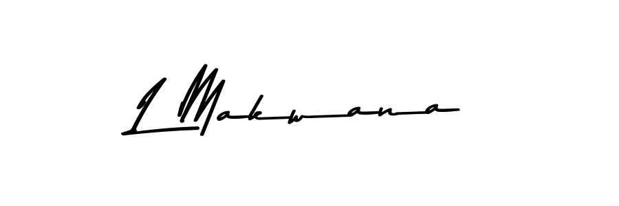 Make a beautiful signature design for name L Makwana. With this signature (Asem Kandis PERSONAL USE) style, you can create a handwritten signature for free. L Makwana signature style 9 images and pictures png
