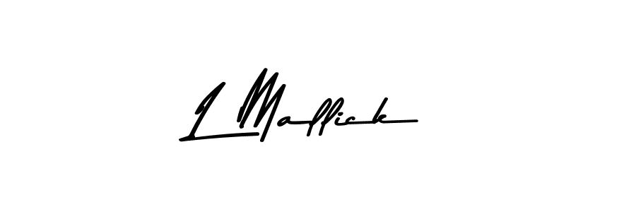 How to make L Mallick name signature. Use Asem Kandis PERSONAL USE style for creating short signs online. This is the latest handwritten sign. L Mallick signature style 9 images and pictures png