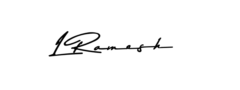 The best way (Asem Kandis PERSONAL USE) to make a short signature is to pick only two or three words in your name. The name L Ramesh include a total of six letters. For converting this name. L Ramesh signature style 9 images and pictures png