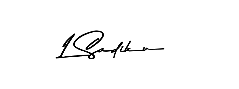 This is the best signature style for the L Sadiku name. Also you like these signature font (Asem Kandis PERSONAL USE). Mix name signature. L Sadiku signature style 9 images and pictures png