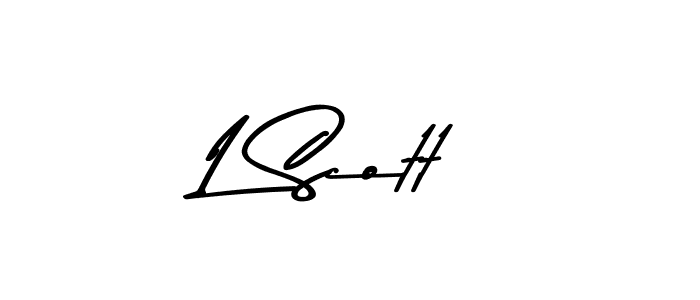 Create a beautiful signature design for name L Scott. With this signature (Asem Kandis PERSONAL USE) fonts, you can make a handwritten signature for free. L Scott signature style 9 images and pictures png