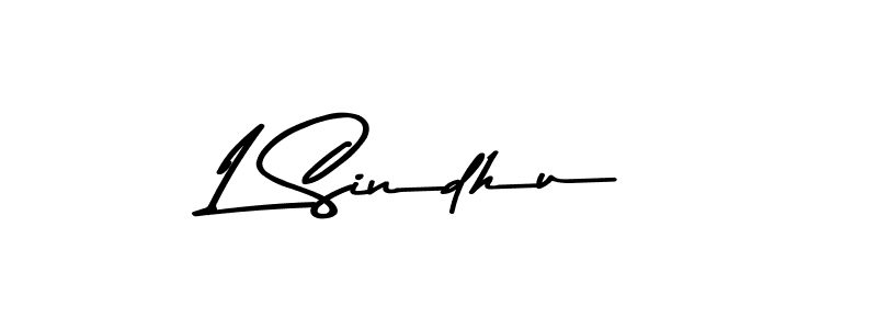 Make a beautiful signature design for name L Sindhu. With this signature (Asem Kandis PERSONAL USE) style, you can create a handwritten signature for free. L Sindhu signature style 9 images and pictures png