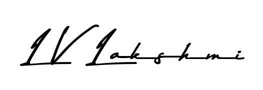 Download transparent PNG signature for name L V  Lakshmi styled with Asem Kandis PERSONAL USE font. Ready to paste directly into PDF and Word agreements. L V  Lakshmi signature style 9 images and pictures png