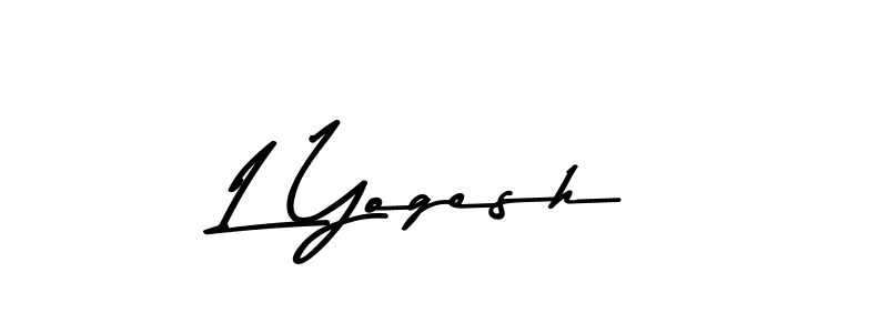 Create a beautiful signature design for name L Yogesh. With this signature (Asem Kandis PERSONAL USE) fonts, you can make a handwritten signature for free. L Yogesh signature style 9 images and pictures png