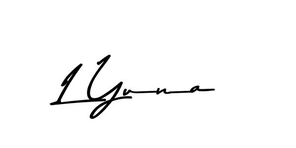 You should practise on your own different ways (Asem Kandis PERSONAL USE) to write your name (L Yuna) in signature. don't let someone else do it for you. L Yuna signature style 9 images and pictures png