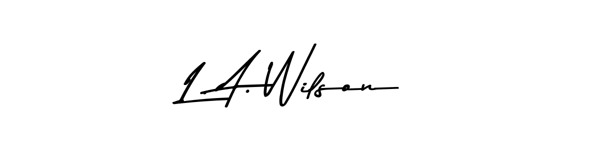 Use a signature maker to create a handwritten signature online. With this signature software, you can design (Asem Kandis PERSONAL USE) your own signature for name L. A. Wilson. L. A. Wilson signature style 9 images and pictures png