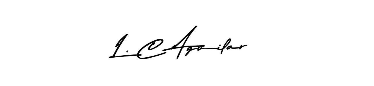 The best way (Asem Kandis PERSONAL USE) to make a short signature is to pick only two or three words in your name. The name L. C. Aguilar include a total of six letters. For converting this name. L. C. Aguilar signature style 9 images and pictures png