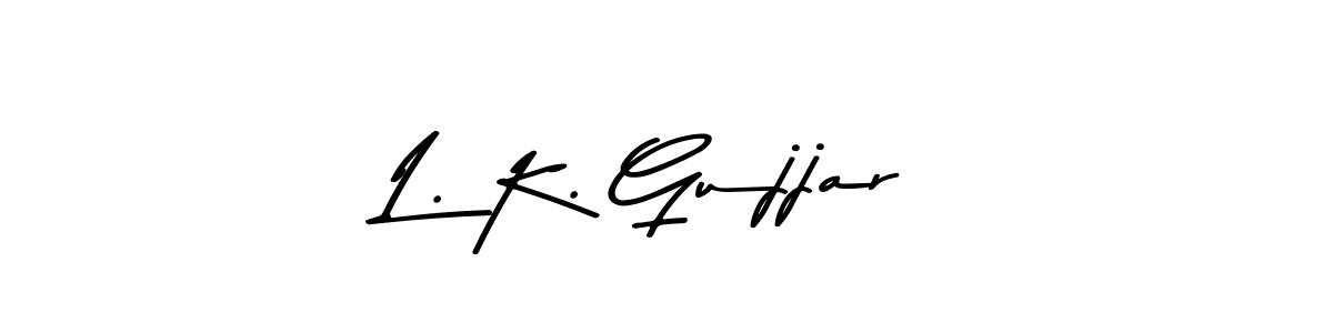 Make a beautiful signature design for name L. K. Gujjar. With this signature (Asem Kandis PERSONAL USE) style, you can create a handwritten signature for free. L. K. Gujjar signature style 9 images and pictures png
