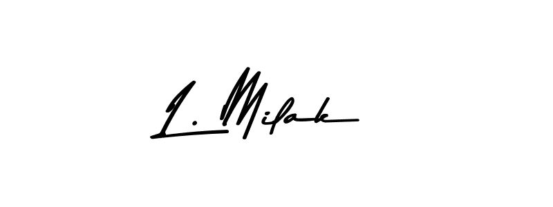 Also You can easily find your signature by using the search form. We will create L. Milak name handwritten signature images for you free of cost using Asem Kandis PERSONAL USE sign style. L. Milak signature style 9 images and pictures png