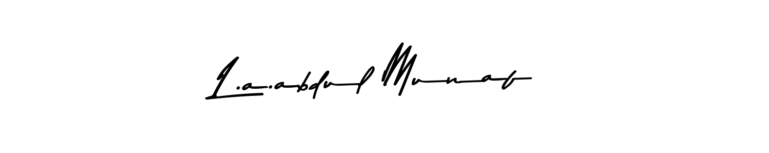 Make a beautiful signature design for name L.a.abdul Munaf. Use this online signature maker to create a handwritten signature for free. L.a.abdul Munaf signature style 9 images and pictures png