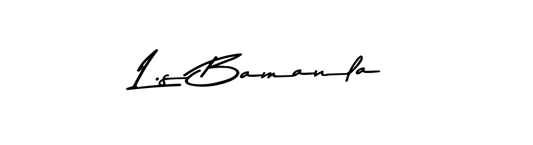 Create a beautiful signature design for name L.s Bamanla. With this signature (Asem Kandis PERSONAL USE) fonts, you can make a handwritten signature for free. L.s Bamanla signature style 9 images and pictures png