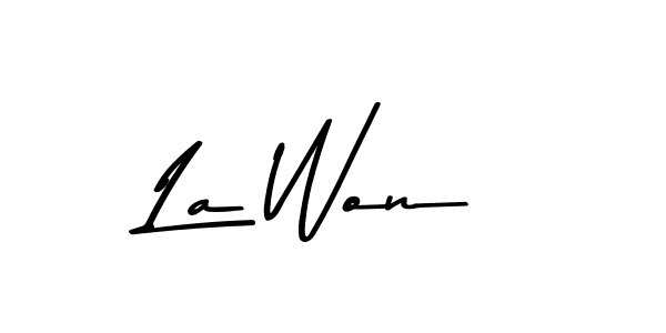 The best way (Asem Kandis PERSONAL USE) to make a short signature is to pick only two or three words in your name. The name La Won include a total of six letters. For converting this name. La Won signature style 9 images and pictures png