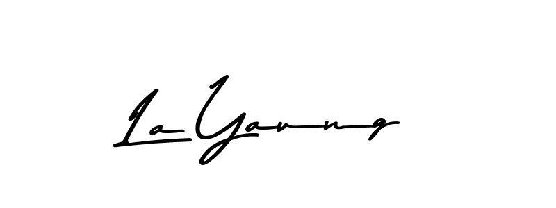 The best way (Asem Kandis PERSONAL USE) to make a short signature is to pick only two or three words in your name. The name La Yaung include a total of six letters. For converting this name. La Yaung signature style 9 images and pictures png