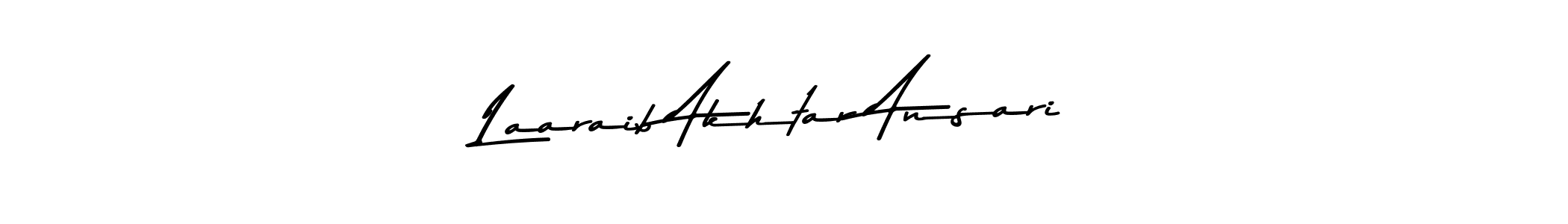 Make a beautiful signature design for name Laaraib Akhtar Ansari. With this signature (Asem Kandis PERSONAL USE) style, you can create a handwritten signature for free. Laaraib Akhtar Ansari signature style 9 images and pictures png