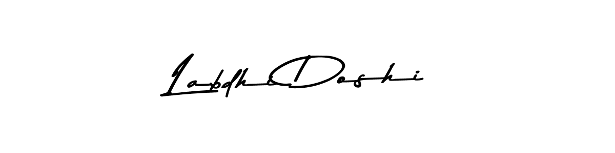 How to make Labdhi Doshi name signature. Use Asem Kandis PERSONAL USE style for creating short signs online. This is the latest handwritten sign. Labdhi Doshi signature style 9 images and pictures png