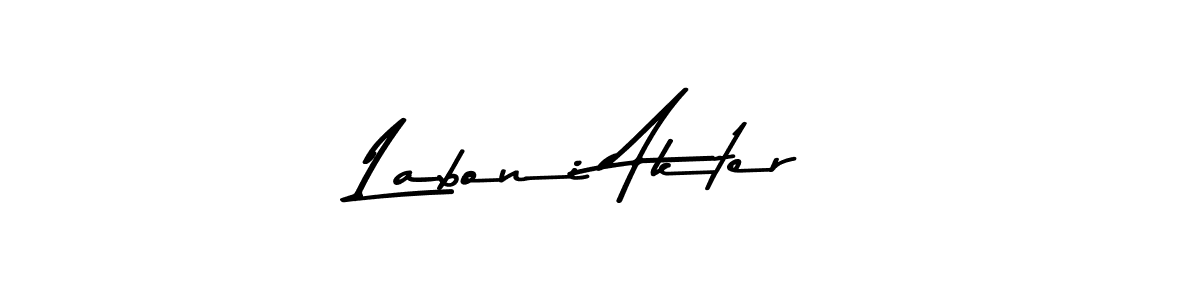 How to make Laboni Akter name signature. Use Asem Kandis PERSONAL USE style for creating short signs online. This is the latest handwritten sign. Laboni Akter signature style 9 images and pictures png