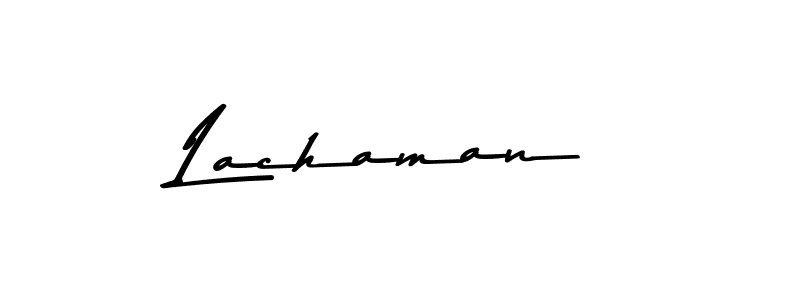 How to make Lachaman name signature. Use Asem Kandis PERSONAL USE style for creating short signs online. This is the latest handwritten sign. Lachaman signature style 9 images and pictures png