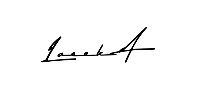 Also You can easily find your signature by using the search form. We will create Laeek A name handwritten signature images for you free of cost using Asem Kandis PERSONAL USE sign style. Laeek A signature style 9 images and pictures png