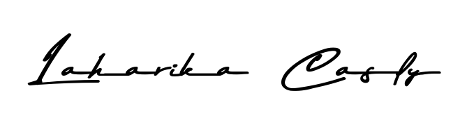 Enhance your business communications with Laharika  Casly signature in Asem Kandis PERSONAL USE lettering. Clean, modern, and universally compatible. Laharika  Casly signature style 9 images and pictures png