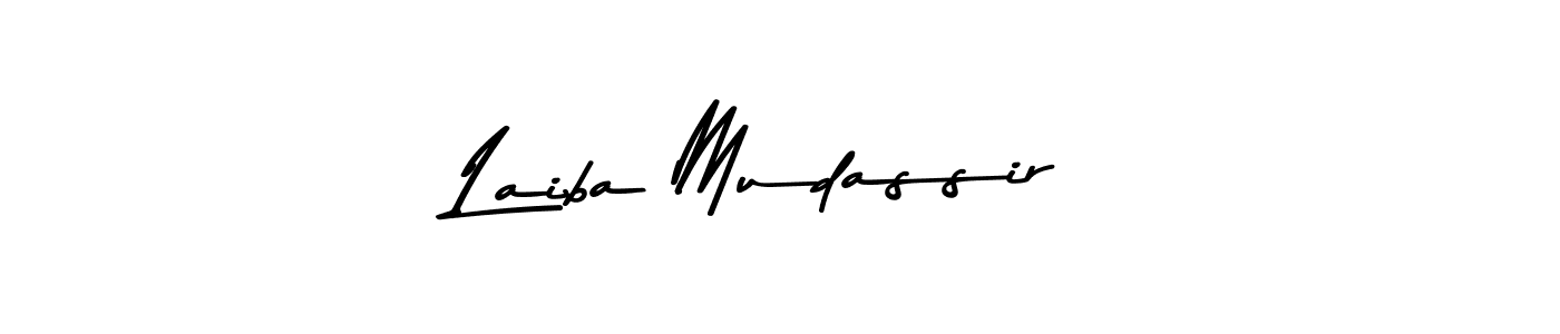 Make a beautiful signature design for name Laiba Mudassir. With this signature (Asem Kandis PERSONAL USE) style, you can create a handwritten signature for free. Laiba Mudassir signature style 9 images and pictures png