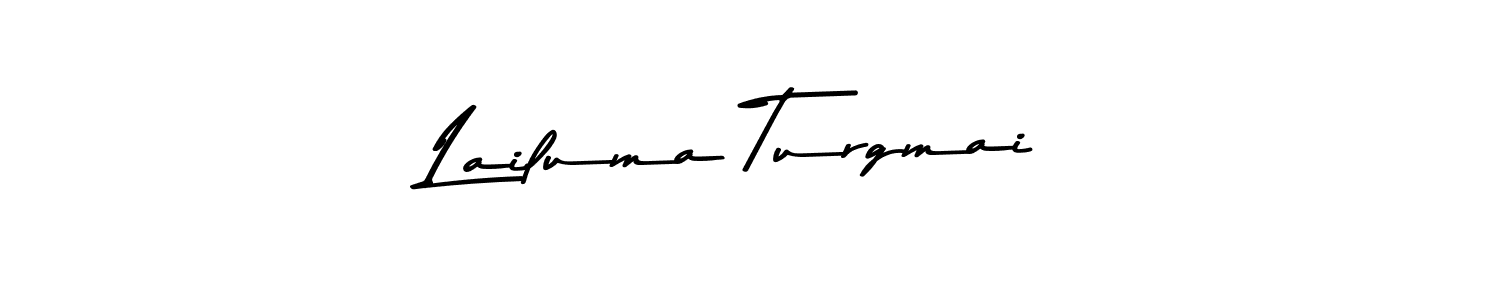 How to make Lailuma Turgmai name signature. Use Asem Kandis PERSONAL USE style for creating short signs online. This is the latest handwritten sign. Lailuma Turgmai signature style 9 images and pictures png