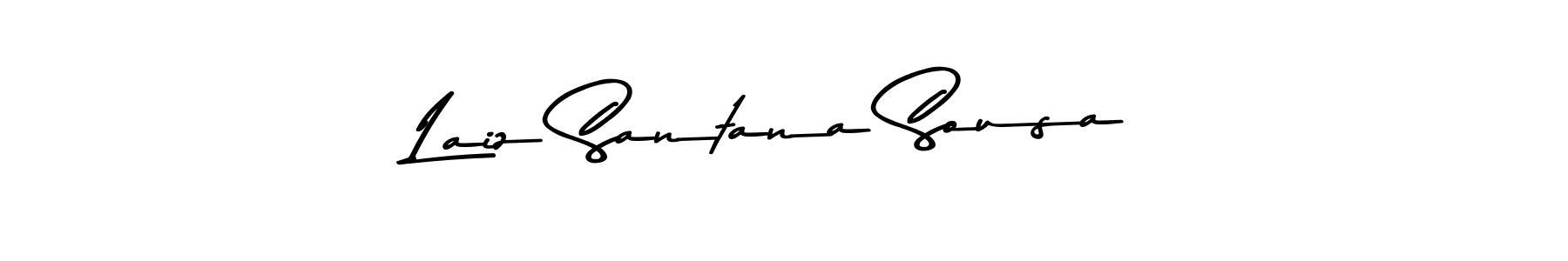 Create a beautiful signature design for name Laiz Santana Sousa. With this signature (Asem Kandis PERSONAL USE) fonts, you can make a handwritten signature for free. Laiz Santana Sousa signature style 9 images and pictures png