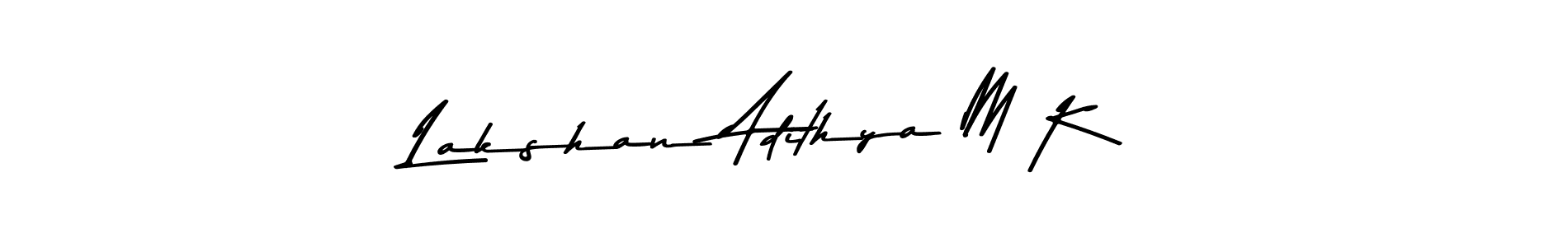 Similarly Asem Kandis PERSONAL USE is the best handwritten signature design. Signature creator online .You can use it as an online autograph creator for name Lakshan Adithya M K. Lakshan Adithya M K signature style 9 images and pictures png