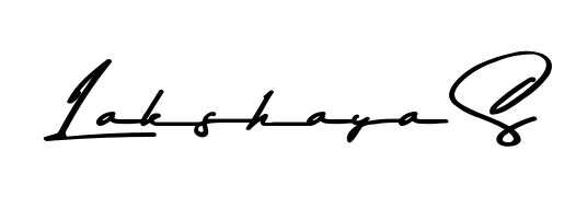 A timeless handwritten aesthetic for Lakshaya S. The Asem Kandis PERSONAL USE font gives your signature a handcrafted feel with natural curves. Lakshaya S signature style 9 images and pictures png