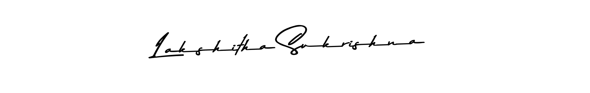Make a beautiful signature design for name Lakshitha Sukrishna. With this signature (Asem Kandis PERSONAL USE) style, you can create a handwritten signature for free. Lakshitha Sukrishna signature style 9 images and pictures png