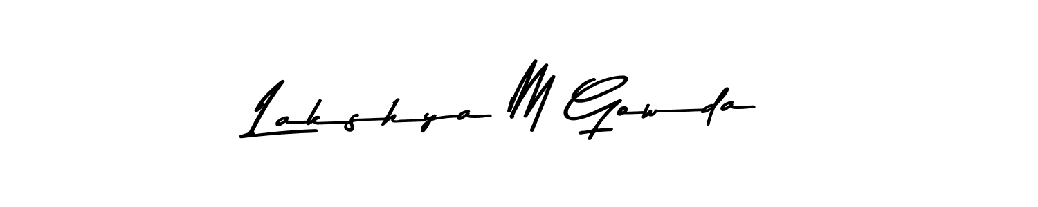 Also You can easily find your signature by using the search form. We will create Lakshya M Gowda name handwritten signature images for you free of cost using Asem Kandis PERSONAL USE sign style. Lakshya M Gowda signature style 9 images and pictures png