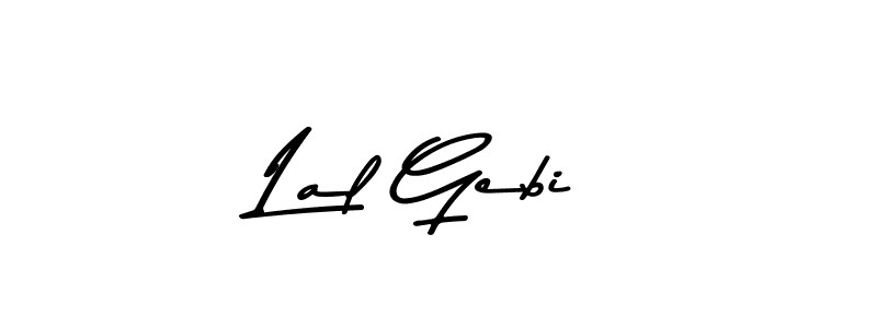 Create a beautiful signature design for name Lal Gebi. With this signature (Asem Kandis PERSONAL USE) fonts, you can make a handwritten signature for free. Lal Gebi signature style 9 images and pictures png