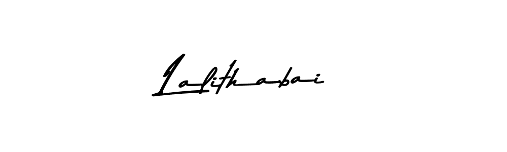 How to make Lalithabai name signature. Use Asem Kandis PERSONAL USE style for creating short signs online. This is the latest handwritten sign. Lalithabai signature style 9 images and pictures png