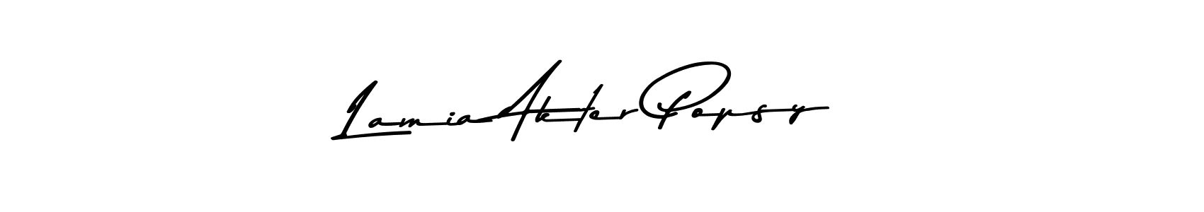 This is the best signature style for the Lamia Akter Popsy name. Also you like these signature font (Asem Kandis PERSONAL USE). Mix name signature. Lamia Akter Popsy signature style 9 images and pictures png