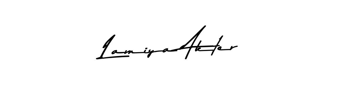 You should practise on your own different ways (Asem Kandis PERSONAL USE) to write your name (Lamiya Akter) in signature. don't let someone else do it for you. Lamiya Akter signature style 9 images and pictures png