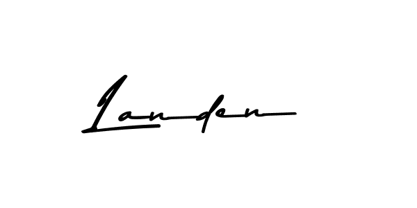 How to make Landen name signature. Use Asem Kandis PERSONAL USE style for creating short signs online. This is the latest handwritten sign. Landen signature style 9 images and pictures png