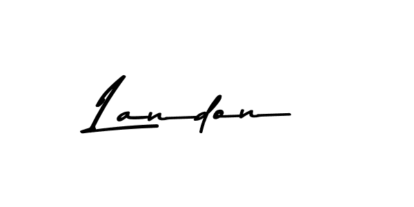 Create a beautiful signature design for name Landon. With this signature (Asem Kandis PERSONAL USE) fonts, you can make a handwritten signature for free. Landon signature style 9 images and pictures png