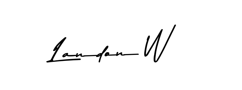 How to make Landon W signature? Asem Kandis PERSONAL USE is a professional autograph style. Create handwritten signature for Landon W name. Landon W signature style 9 images and pictures png
