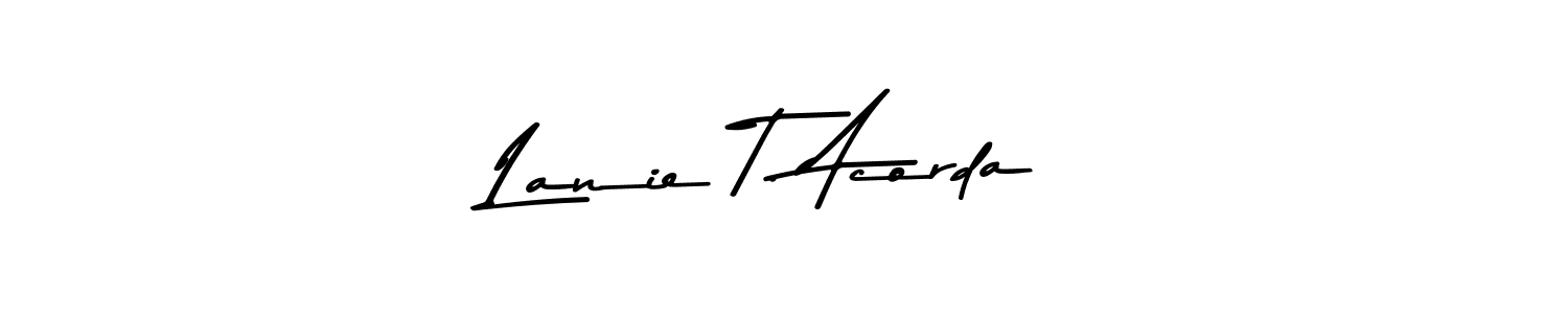 This is the best signature style for the Lanie T. Acorda name. Also you like these signature font (Asem Kandis PERSONAL USE). Mix name signature. Lanie T. Acorda signature style 9 images and pictures png