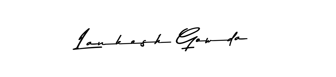 How to make Lankesh Gowda name signature. Use Asem Kandis PERSONAL USE style for creating short signs online. This is the latest handwritten sign. Lankesh Gowda signature style 9 images and pictures png