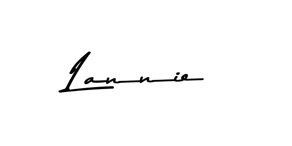 How to make Lannie name signature. Use Asem Kandis PERSONAL USE style for creating short signs online. This is the latest handwritten sign. Lannie signature style 9 images and pictures png