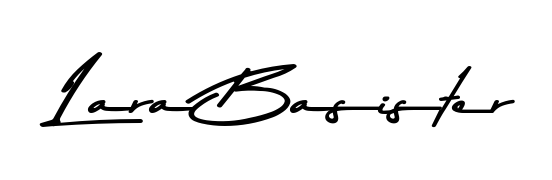 Lara Basister stylish signature style. Best Handwritten Sign (Asem Kandis PERSONAL USE) for my name. Handwritten Signature Collection Ideas for my name Lara Basister. Lara Basister signature style 9 images and pictures png