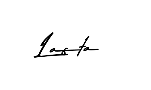 How to make Lasta name signature. Use Asem Kandis PERSONAL USE style for creating short signs online. This is the latest handwritten sign. Lasta signature style 9 images and pictures png