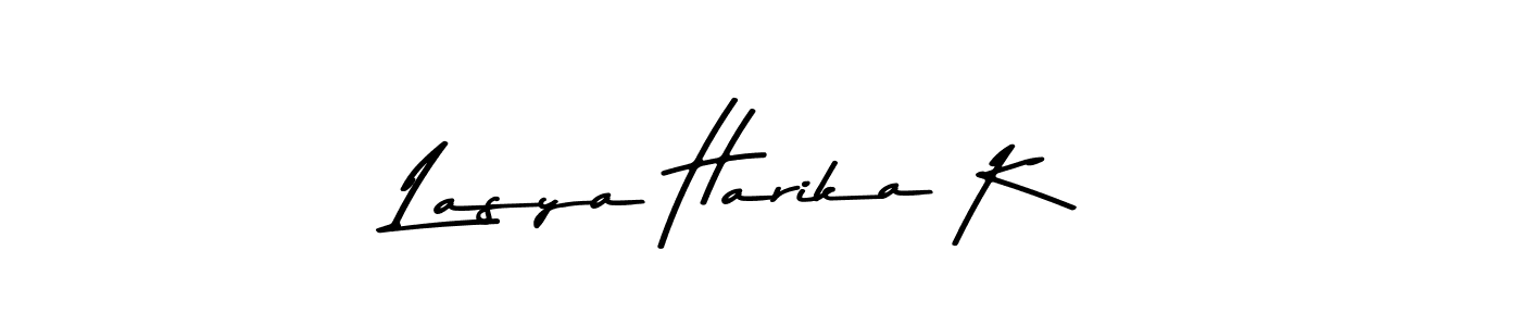 Design your own signature with our free online signature maker. With this signature software, you can create a handwritten (Asem Kandis PERSONAL USE) signature for name Lasya Harika K. Lasya Harika K signature style 9 images and pictures png
