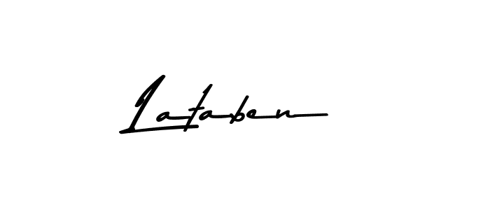 Design your own signature with our free online signature maker. With this signature software, you can create a handwritten (Asem Kandis PERSONAL USE) signature for name Lataben. Lataben signature style 9 images and pictures png