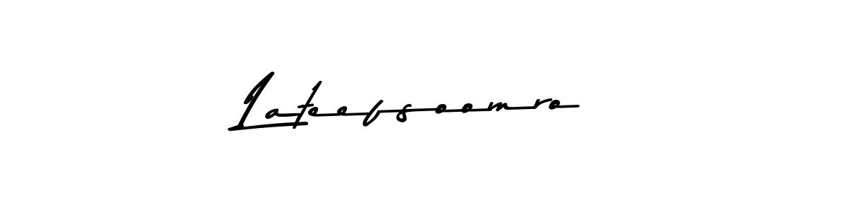 How to make Lateefsoomro name signature. Use Asem Kandis PERSONAL USE style for creating short signs online. This is the latest handwritten sign. Lateefsoomro signature style 9 images and pictures png