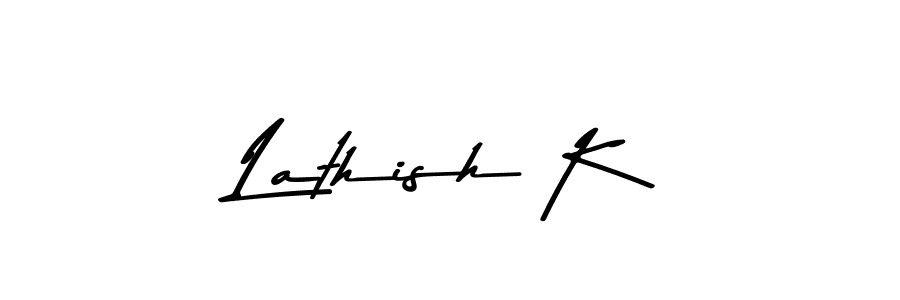 The best way (Asem Kandis PERSONAL USE) to make a short signature is to pick only two or three words in your name. The name Lathish K include a total of six letters. For converting this name. Lathish K signature style 9 images and pictures png