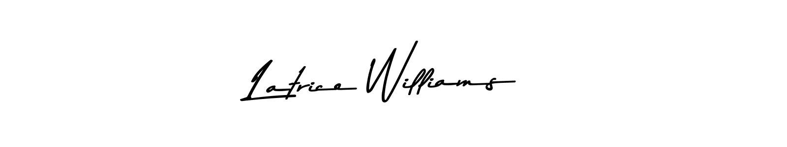 Also You can easily find your signature by using the search form. We will create Latrice Williams name handwritten signature images for you free of cost using Asem Kandis PERSONAL USE sign style. Latrice Williams signature style 9 images and pictures png