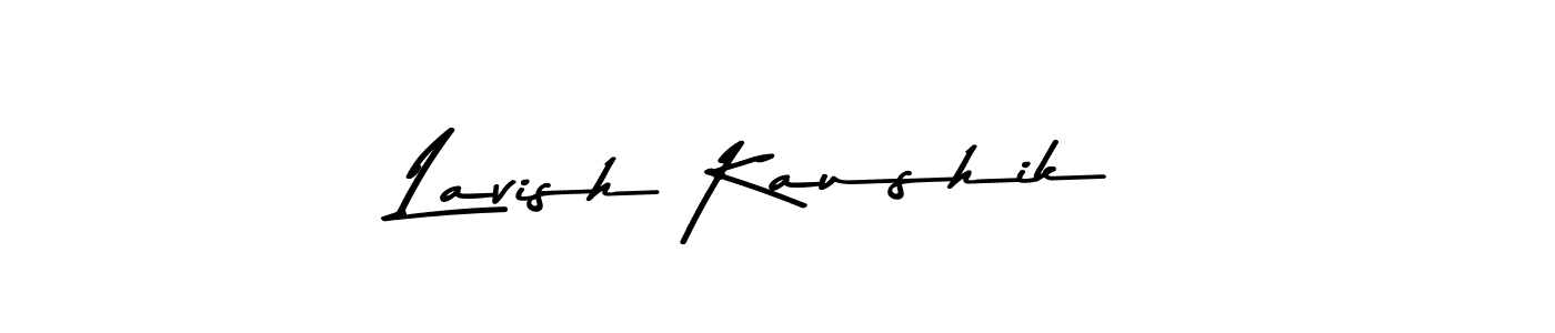 How to make Lavish Kaushik name signature. Use Asem Kandis PERSONAL USE style for creating short signs online. This is the latest handwritten sign. Lavish Kaushik signature style 9 images and pictures png